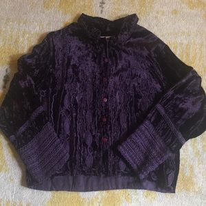 Vintage 90's Crushed Velvet Boho Jacket